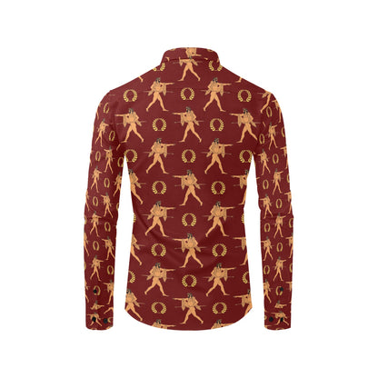 Ancient Greek Print Design LKS307 Men's Long Sleeve Dress Shirt