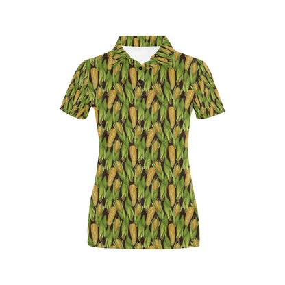 Agricultural Corn cob Print Women's Polo Shirt