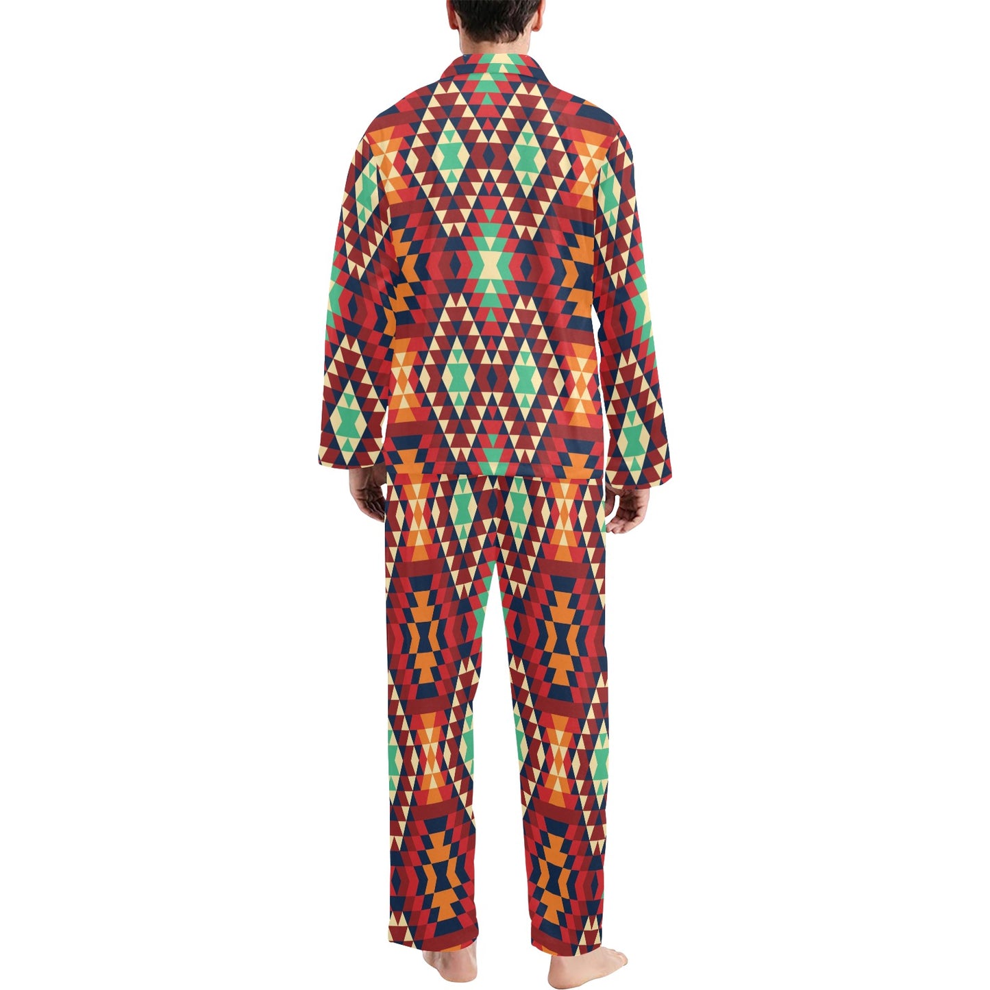 Native Pattern Print Design A07 Men's Long Pajama Set