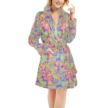 Trippy Print Design LKS306 Women's Fleece Robe