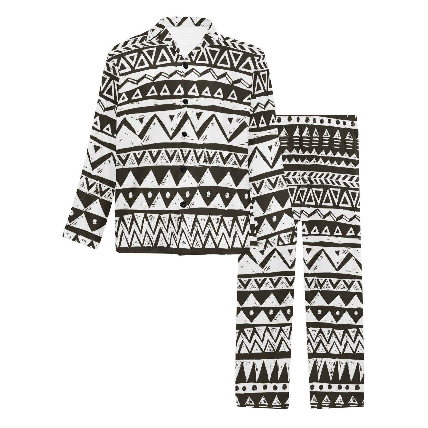 Hand draw Tribal Aztec Men's Long Pajama Set