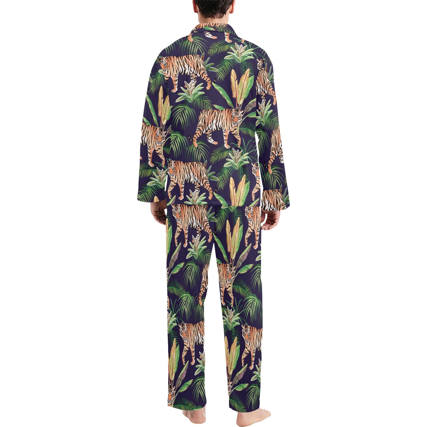 Tiger Jungle Men's Long Pajama Set