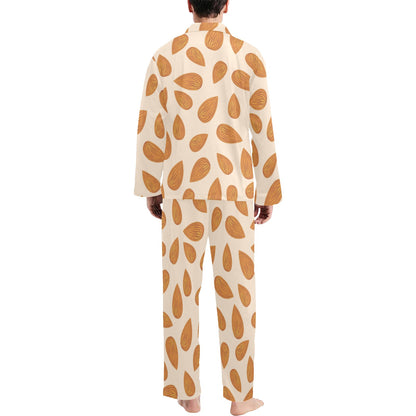 Almond Pattern Print Design 03 Men's Long Pajama Set