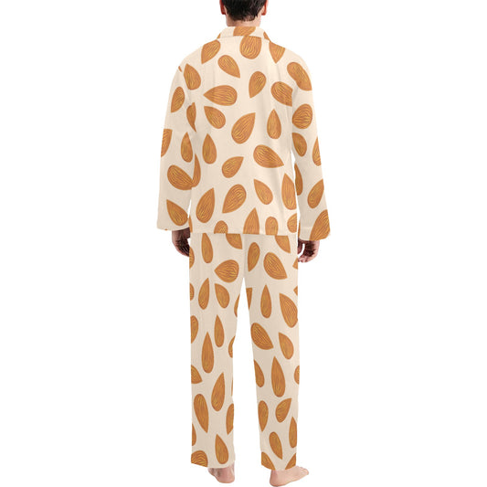 Almond Pattern Print Design 03 Men's Long Pajama Set