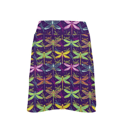 Dragonfly Neon Color Print Pattern 17" Golf & Pickleball Skort with Pockets