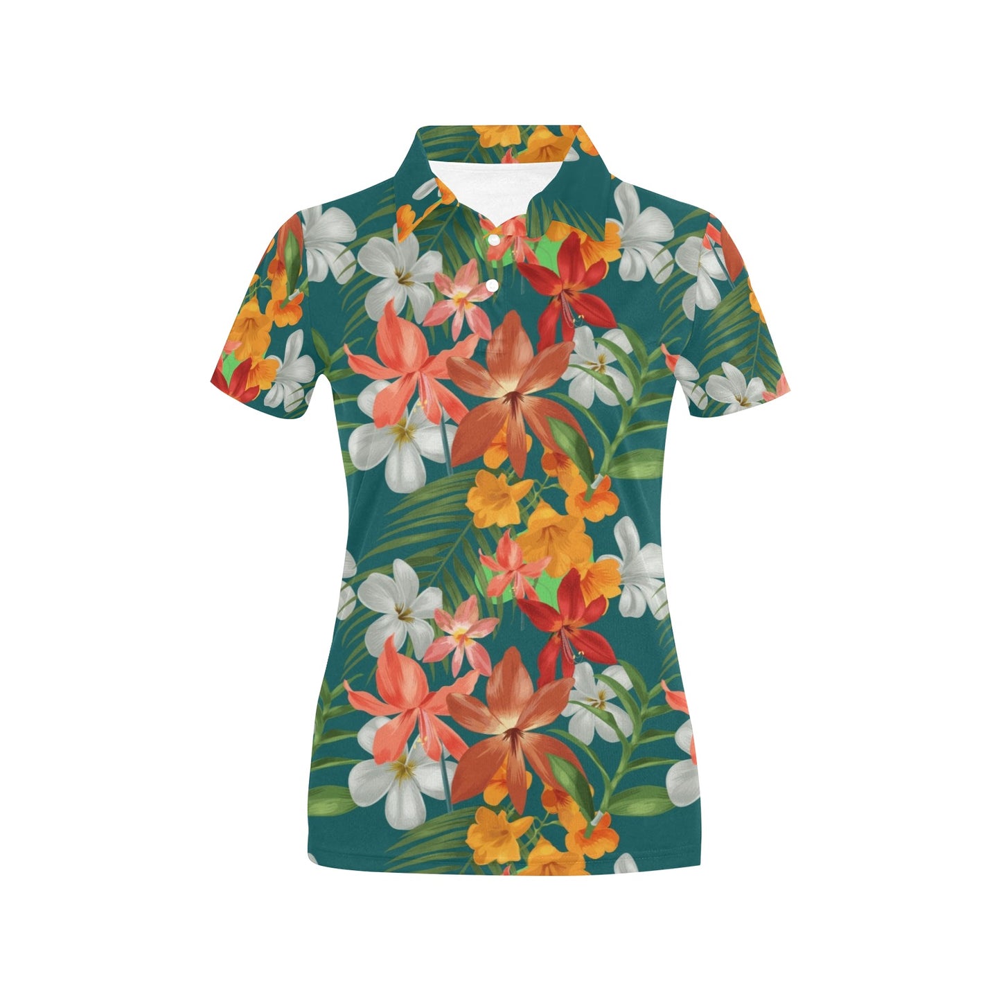 Amaryllis Pattern Print Design AL06 Women's Polo Shirt