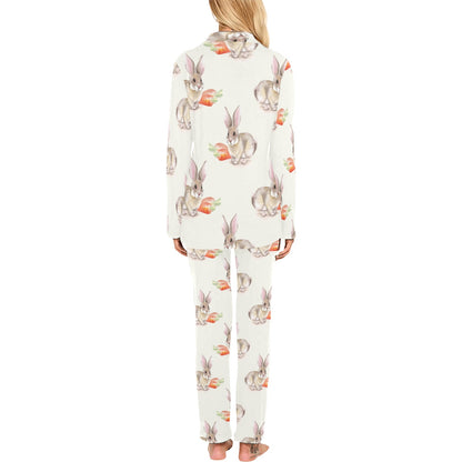 Rabbit Pattern Print Design 01 Women's Long Pajama Set