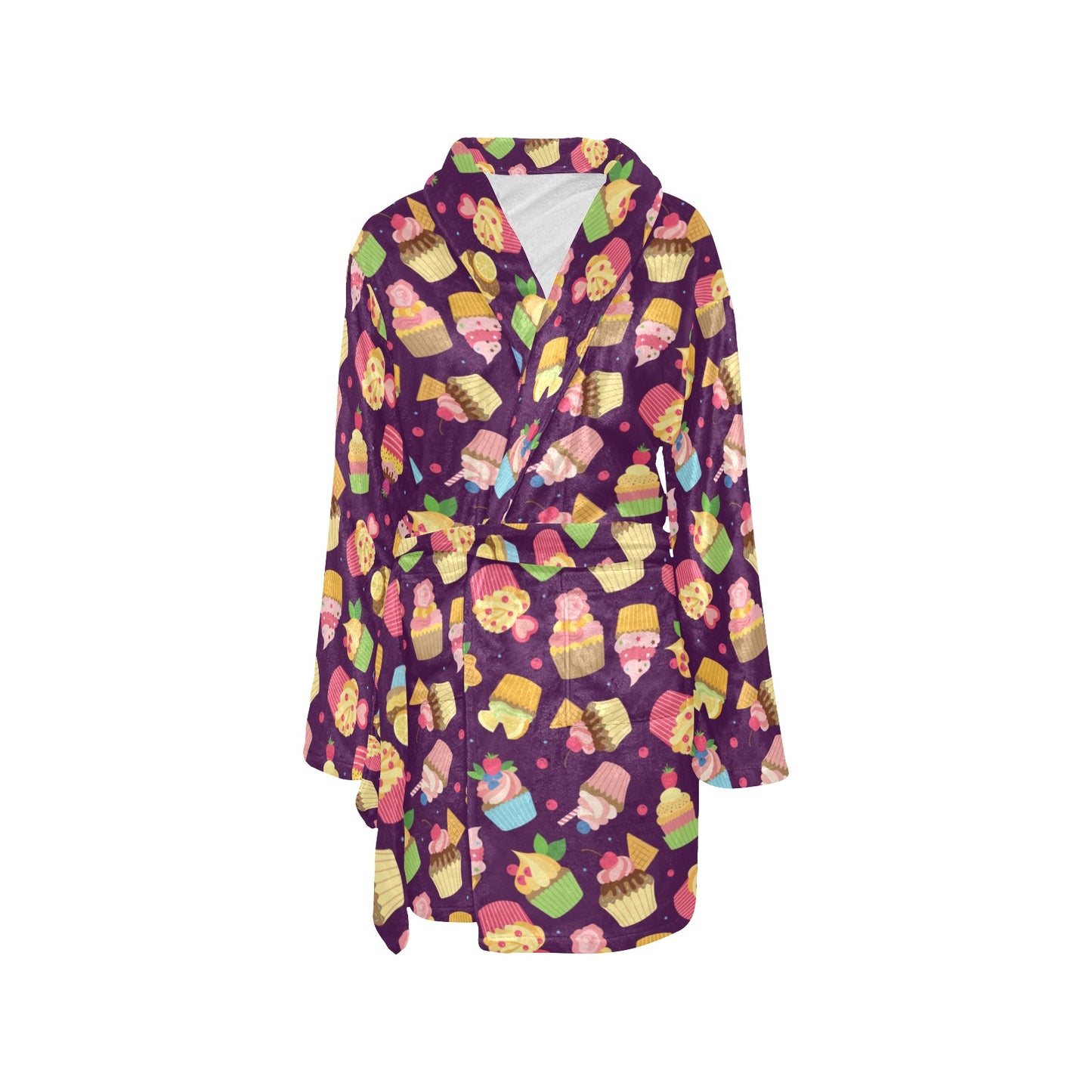 Cupcake Pattern Print Design 05 Women's Fleece Robe