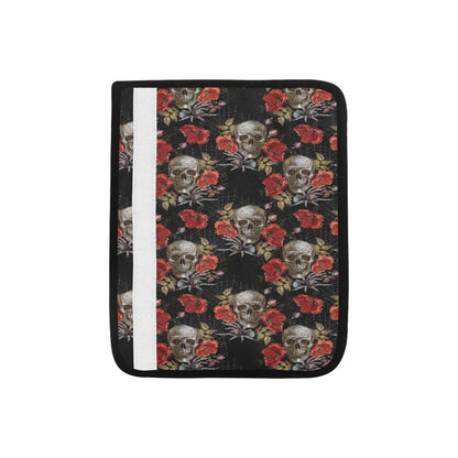 Spider Web Skull Rose Print Design LKS305 Car Seat Belt Cover