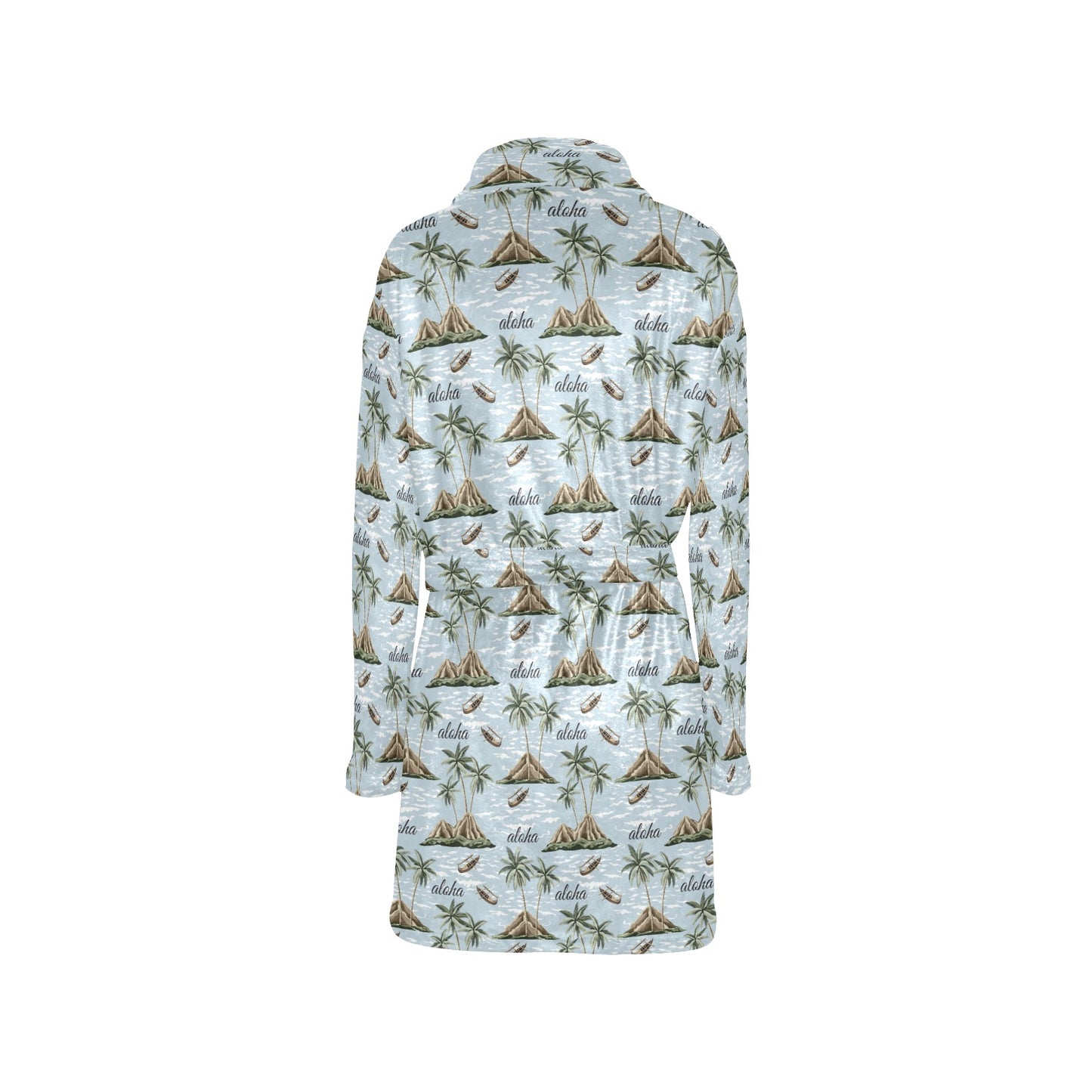 Aloha Hawaii island Design Themed Print Women's Fleece Robe