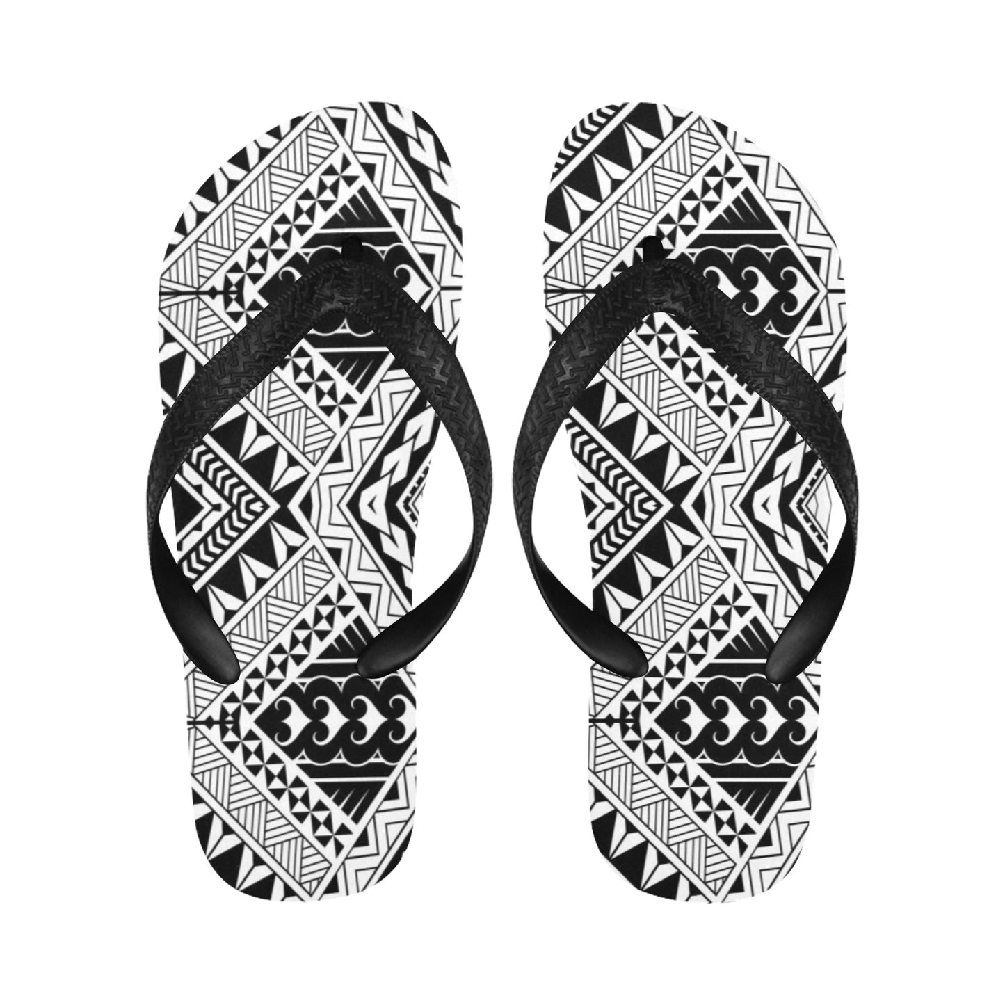 Samoan Tattoo Style Print Design LKS307 Flip Flops