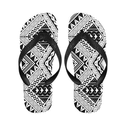 Samoan Tattoo Style Print Design LKS307 Flip Flops