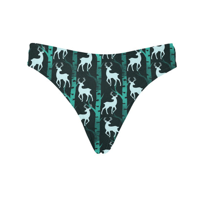 Deer Jungle Print Pattern Women's Thongs
