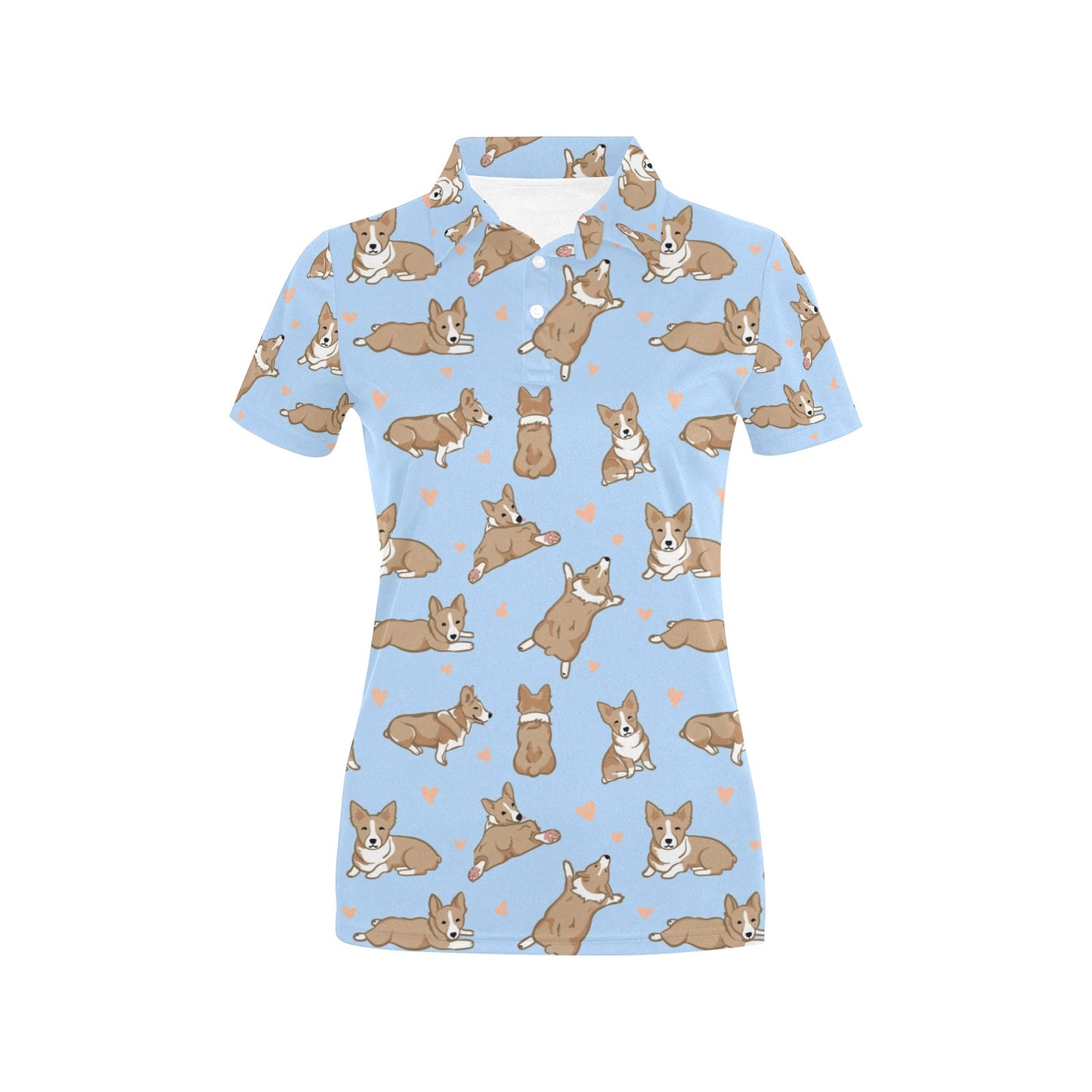 Pembroke Welsh Corgis Pattern Print Design A05 Women's Polo Shirt