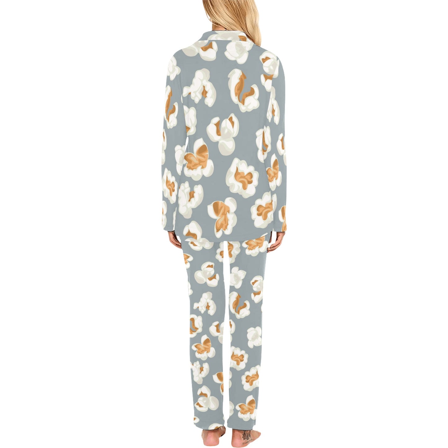 Popcorn Pattern Print Design A05 Women's Long Pajama Set