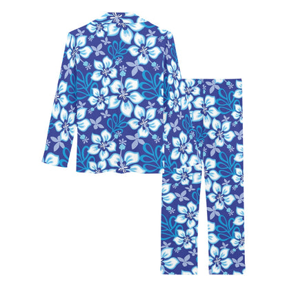Hibiscus Pattern Print Design HB04 Women's Long Pajama Set