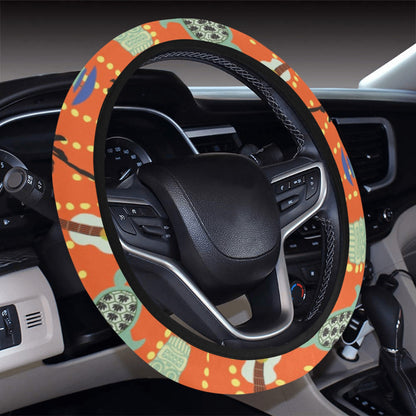 Ukulele Print Design LKS402 Steering Wheel Cover with Elastic Edge