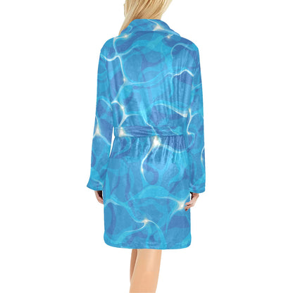 Ocean Reflex Pattern Print Design A02 Women's Fleece Robe