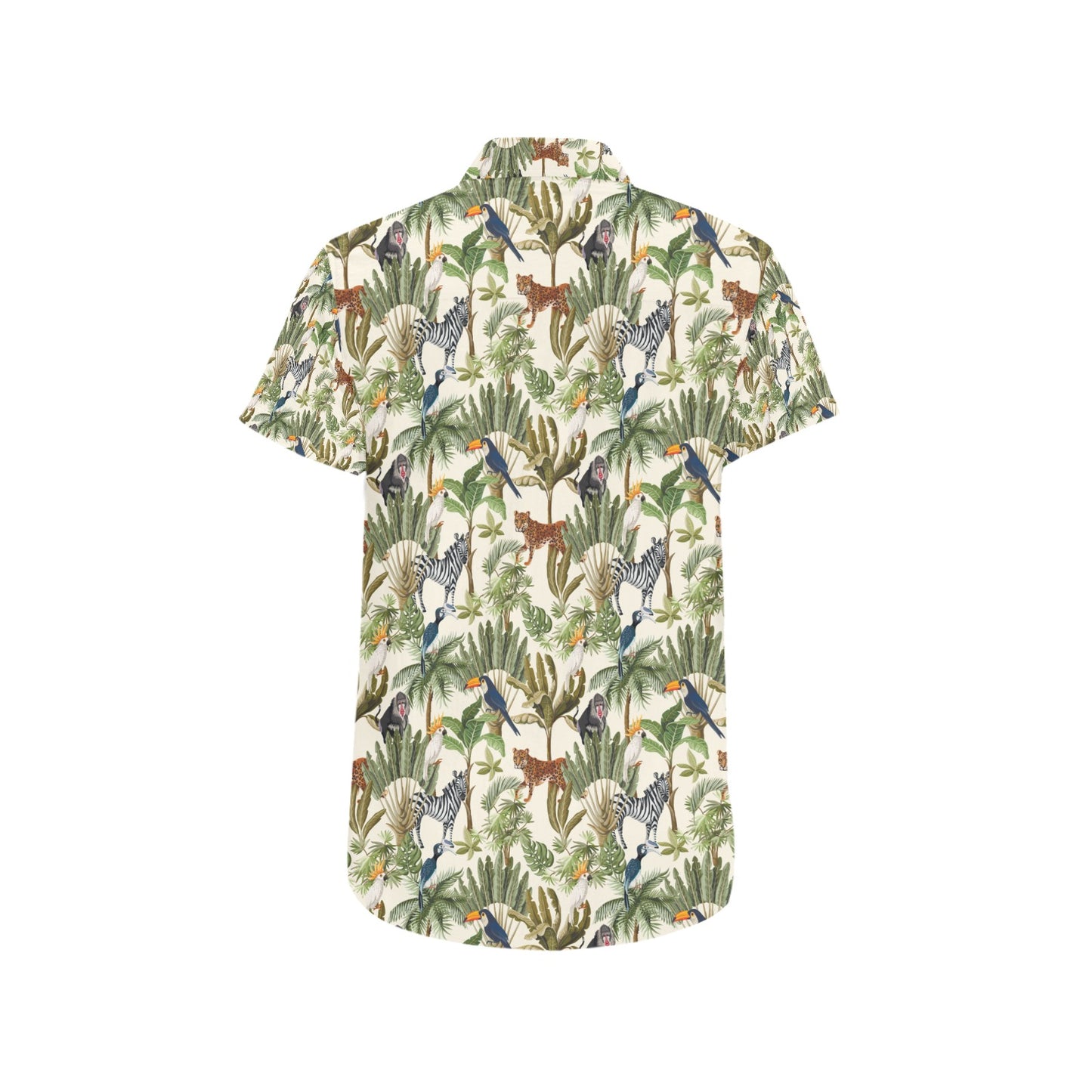 Safari Animal Print Design LKS304 Men Short Sleeve Button Up Shirt