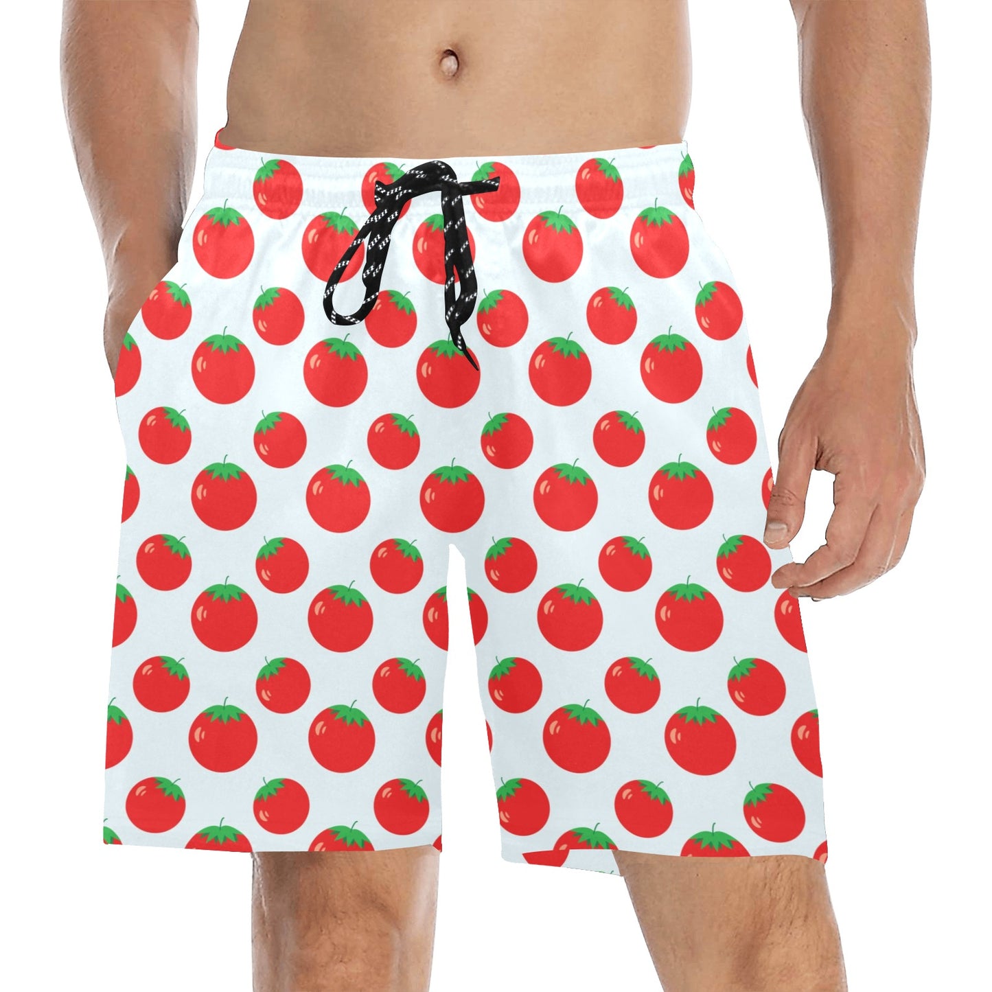 Tomato Print Design LKS307 Men's Swim Trunks Beach Shorts
