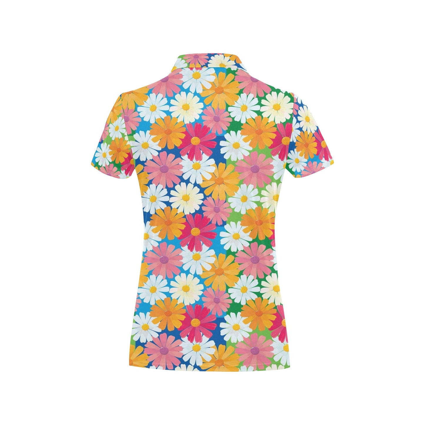 Daisy Pattern Print Design DS05 Women's Polo Shirt