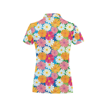 Daisy Pattern Print Design DS05 Women's Polo Shirt