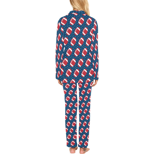 American Football Star Design Pattern Women's Long Pajama Set