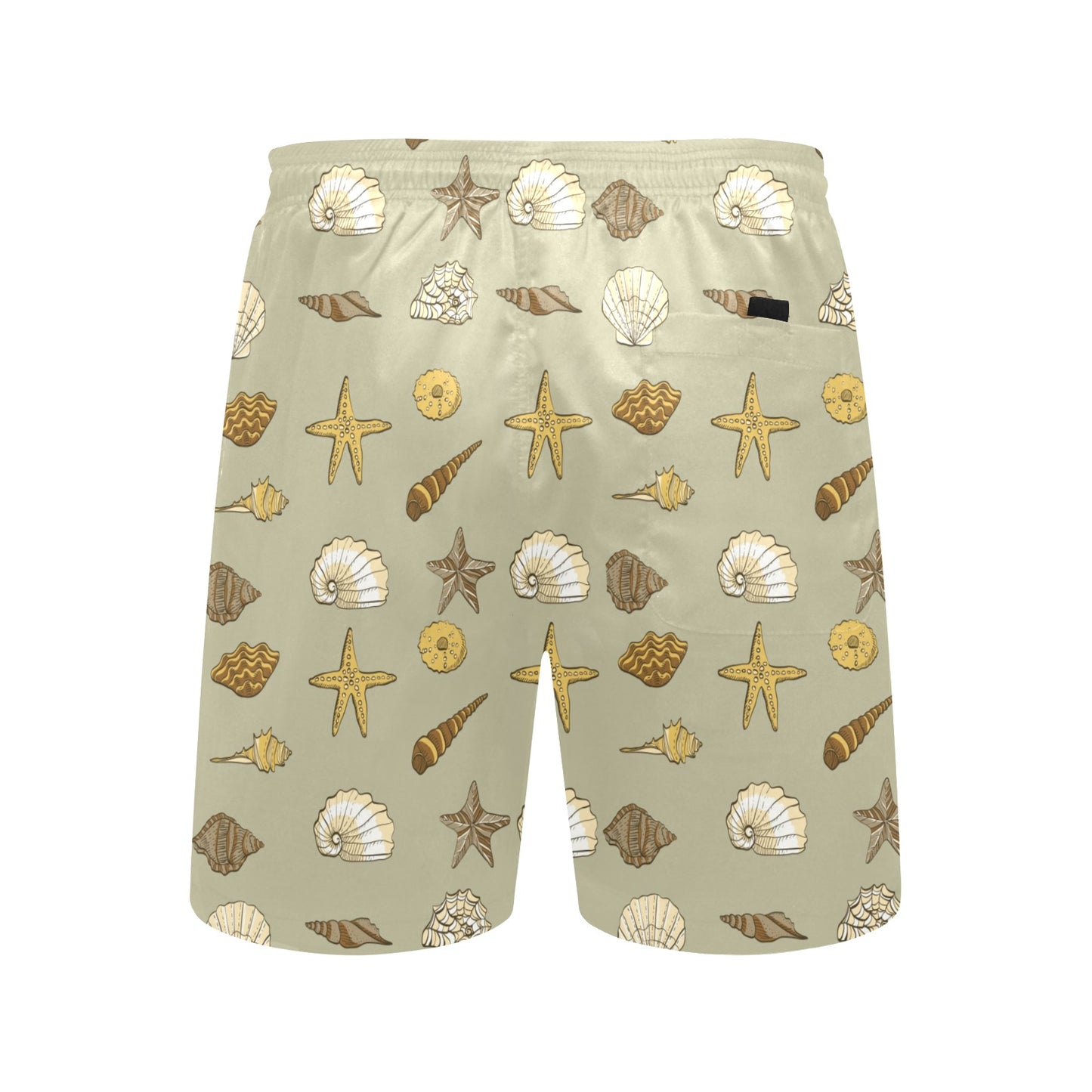 Seashell Beach Print Design LKS303 Men's Swim Trunks Beach Shorts