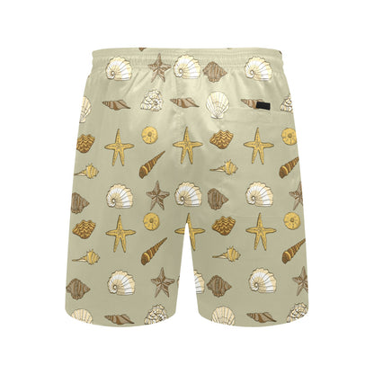 Seashell Beach Print Design LKS303 Men's Swim Trunks Beach Shorts
