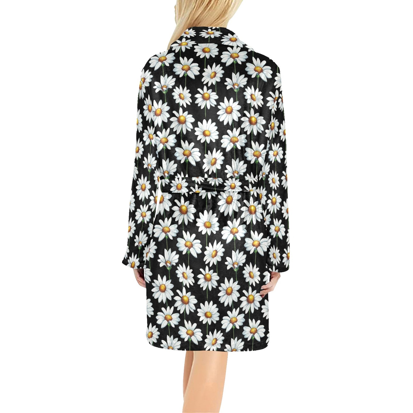Daisy Print Pattern Women's Fleece Robe
