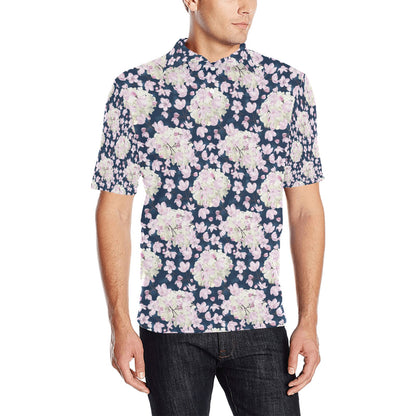 Sakura Print Design LKS305 Men Polo Shirt
