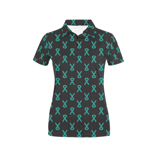 Ovarian cancer Pattern Print Design A01 Women's Polo Shirt