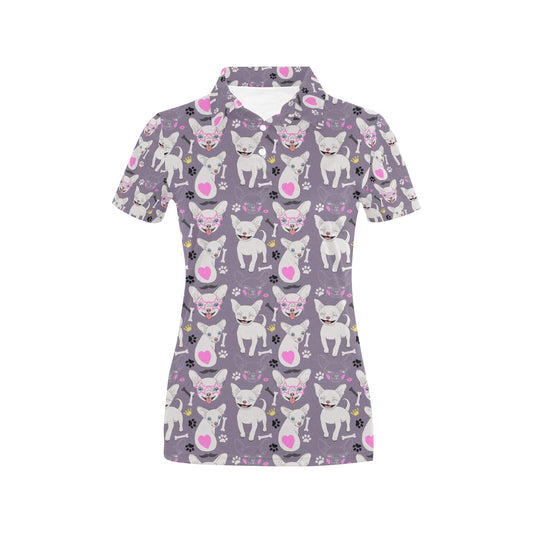 Chihuahua Happy Pattern Women's Polo Shirt