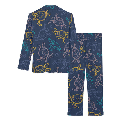 Sea Turtle Baby Print Women's Long Pajama Set