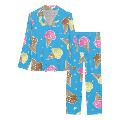 Ice Cream Pattern Print Design 01 Women's Long Pajama Set