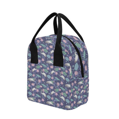 Water Lily Print Design LKS306 Insulated Lunch Bag