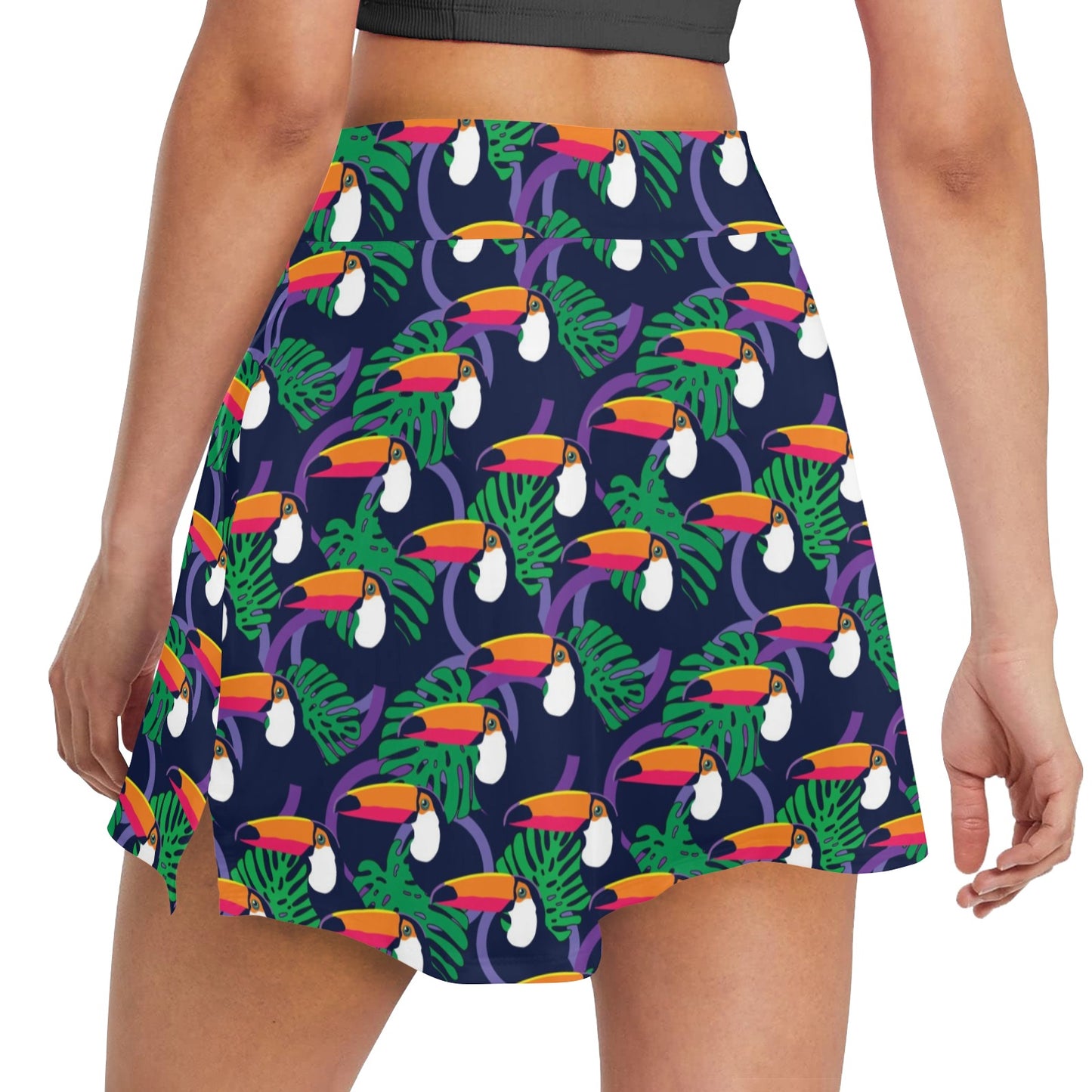 Toucan Print Design LKS302 17" Golf & Pickleball Skort with Pockets