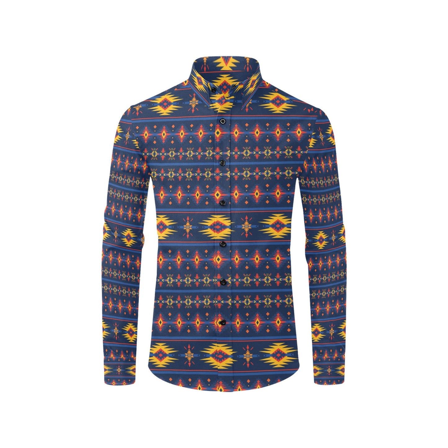 Southwest Pattern Print Design LKS306 Men's Long Sleeve Dress Shirt