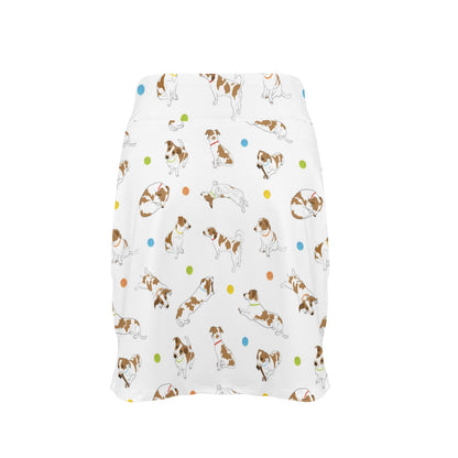 Russell Terriers With Balls Print Design LKS307 17" Golf & Pickleball Skort with Pockets