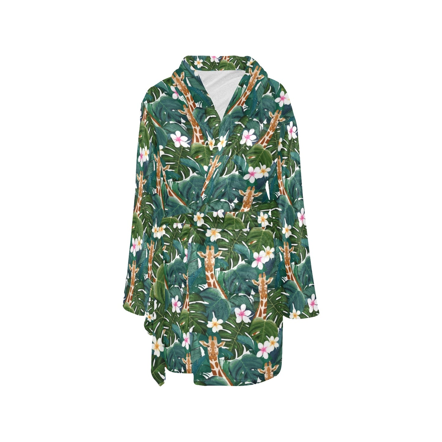 Giraffe Jungle Design Print Women's Fleece Robe