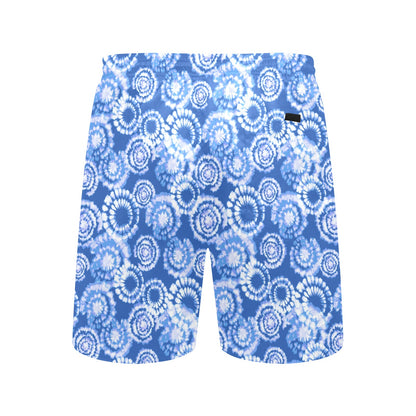 Tie Dye Blue Design Print Men's Swim Trunks Beach Shorts
