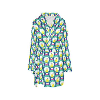 Bowling Pattern Print Design 04 Women's Fleece Robe