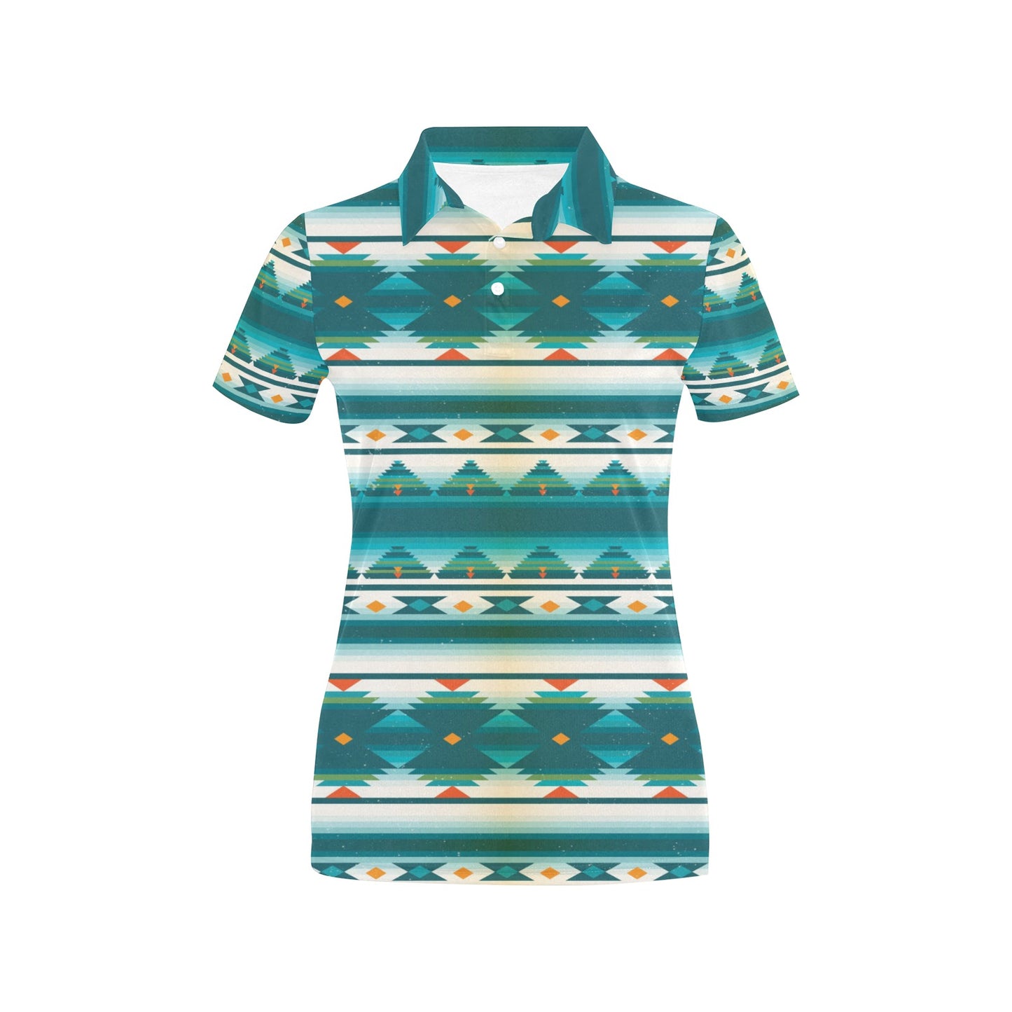 Blue Tribal Aztec Women's Polo Shirt