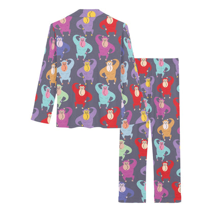 Chimpanzee Pattern Print Design 03 Women's Long Pajama Set