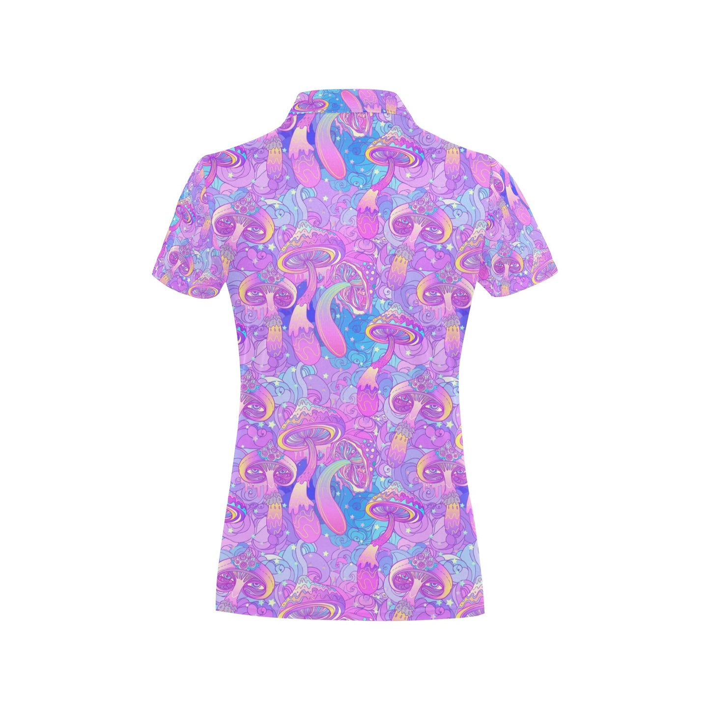 Psychedelic Trippy Mushroom Print Women's Polo Shirt