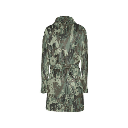 Camouflage Pattern Print Design 06 Women's Fleece Robe