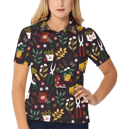Gardening Pattern Print Design G05 Women's Polo Shirt