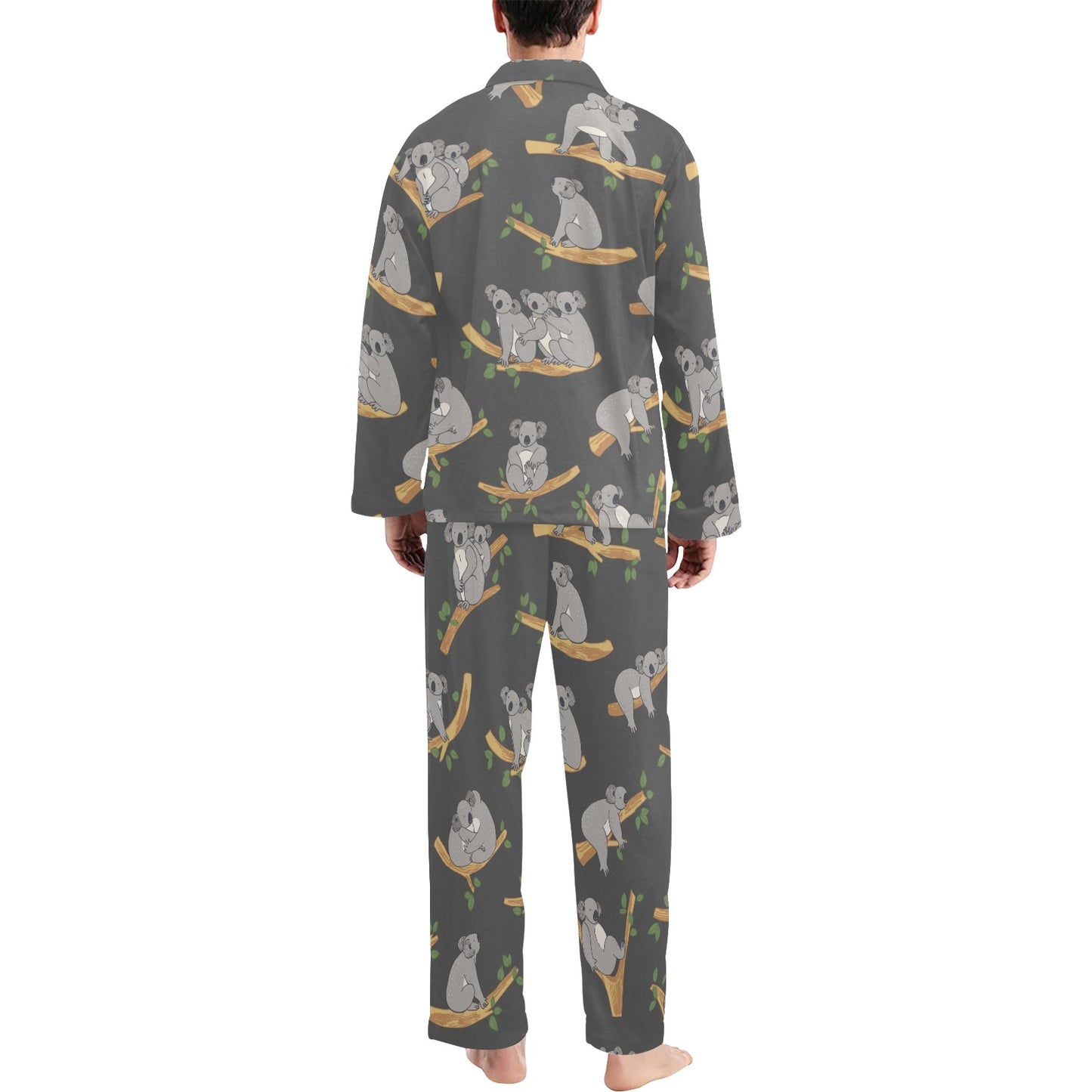 Koala Pattern Print Design 07 Men's Long Pajama Set