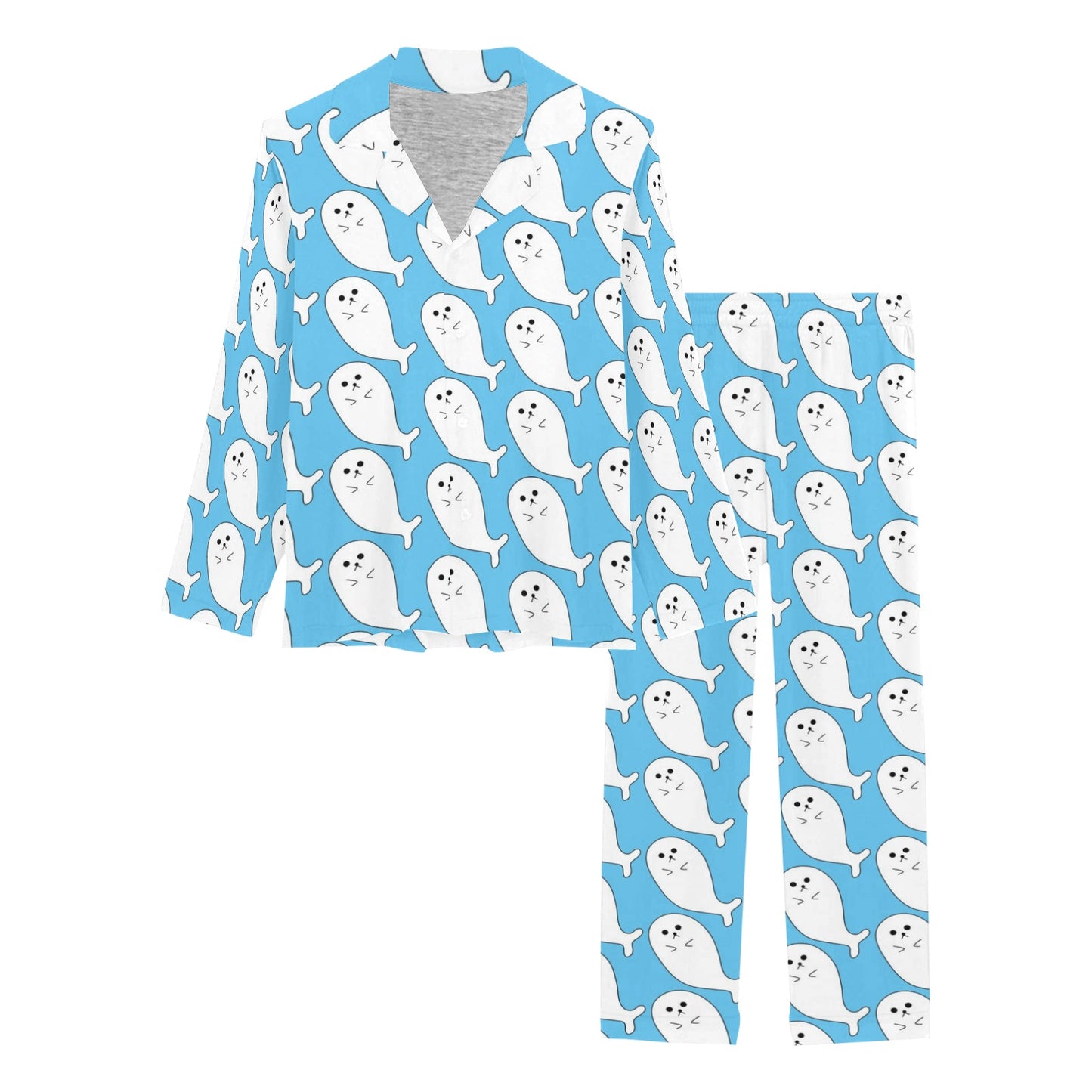 Sea Lion Print Design LKS402 Women's Long Pajama Set