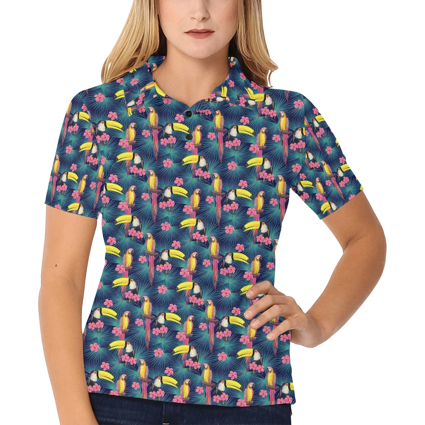 Toucan Parrot Design Women's Polo Shirt